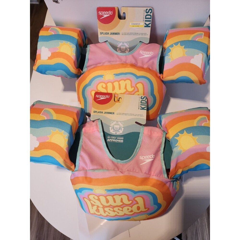 2 Pack Speedo Splash Jammer Life Jacket Vest Kids Weight33-55 lbs - Sun Kissed